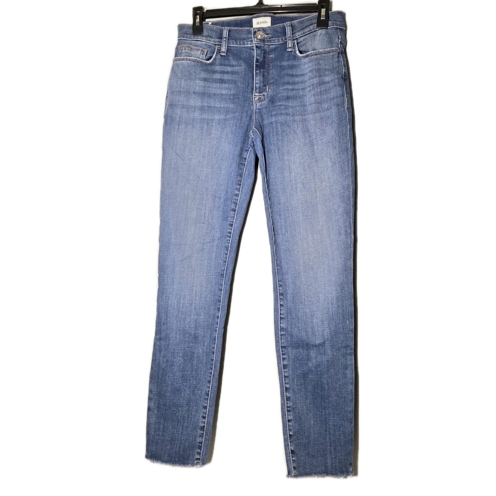 Hudson Womens Size 28 Natalie Super Skinny Stretch Ankle Denim Jeans Blue RawHem